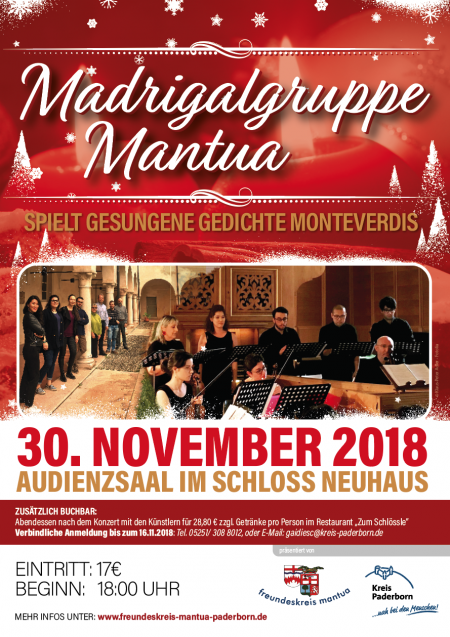 Plakat Weihnachtskonzert des Freundeskreises Mantua